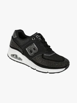 Laura Biagiotti Sneakers donna con micro borchie e zeppa con air - nero