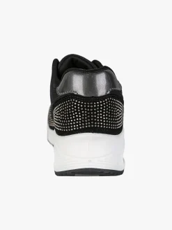 Laura Biagiotti Sneakers donna con micro borchie e zeppa con air - nero
