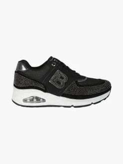 Laura Biagiotti Sneakers donna con micro borchie e zeppa con air - nero