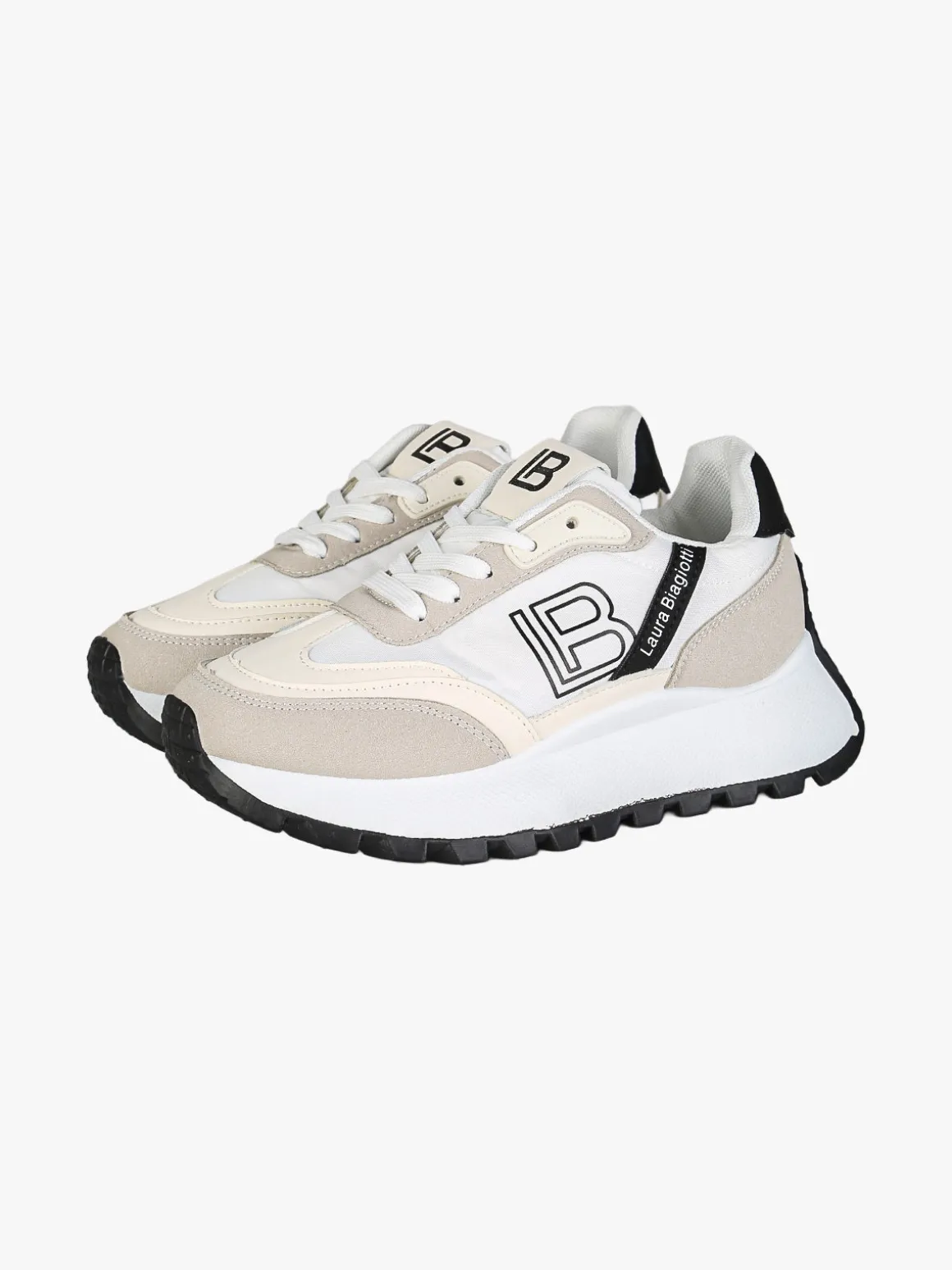 Laura Biagiotti Sneakers donna con dettaglio gioiello e platform - nero