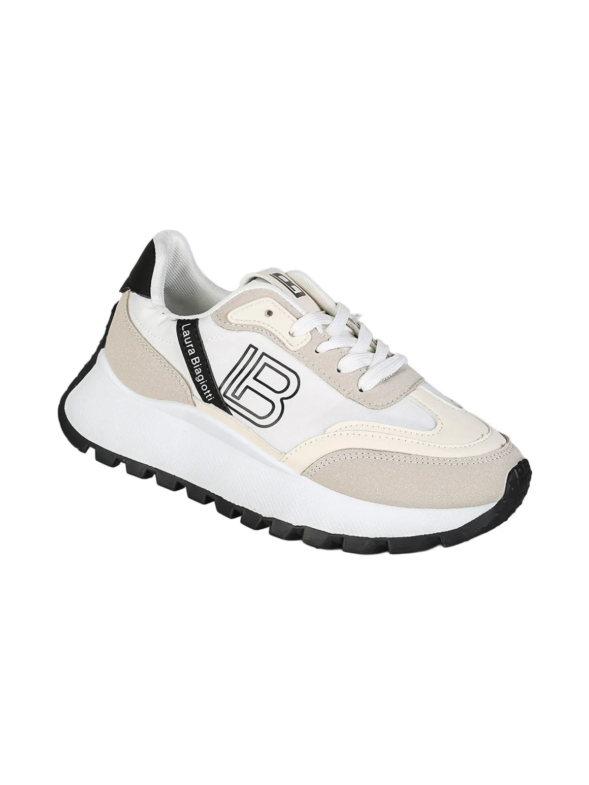 Laura Biagiotti Sneakers donna con dettaglio gioiello e platform - nero