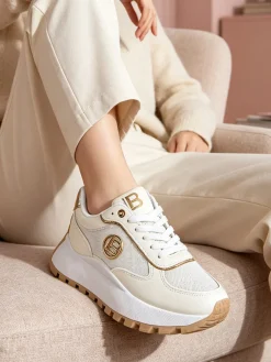 Laura Biagiotti Sneakers donna stringate con platform - bianco