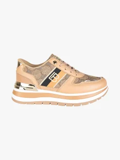 Laura Biagiotti Sneakers donna stringate con platform - cammello