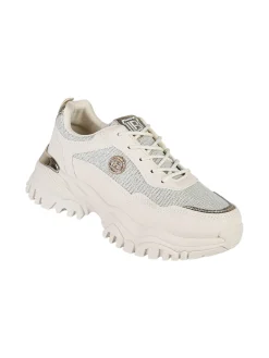 Laura Biagiotti Sneakers donna sportive lurex con suola alta - beige