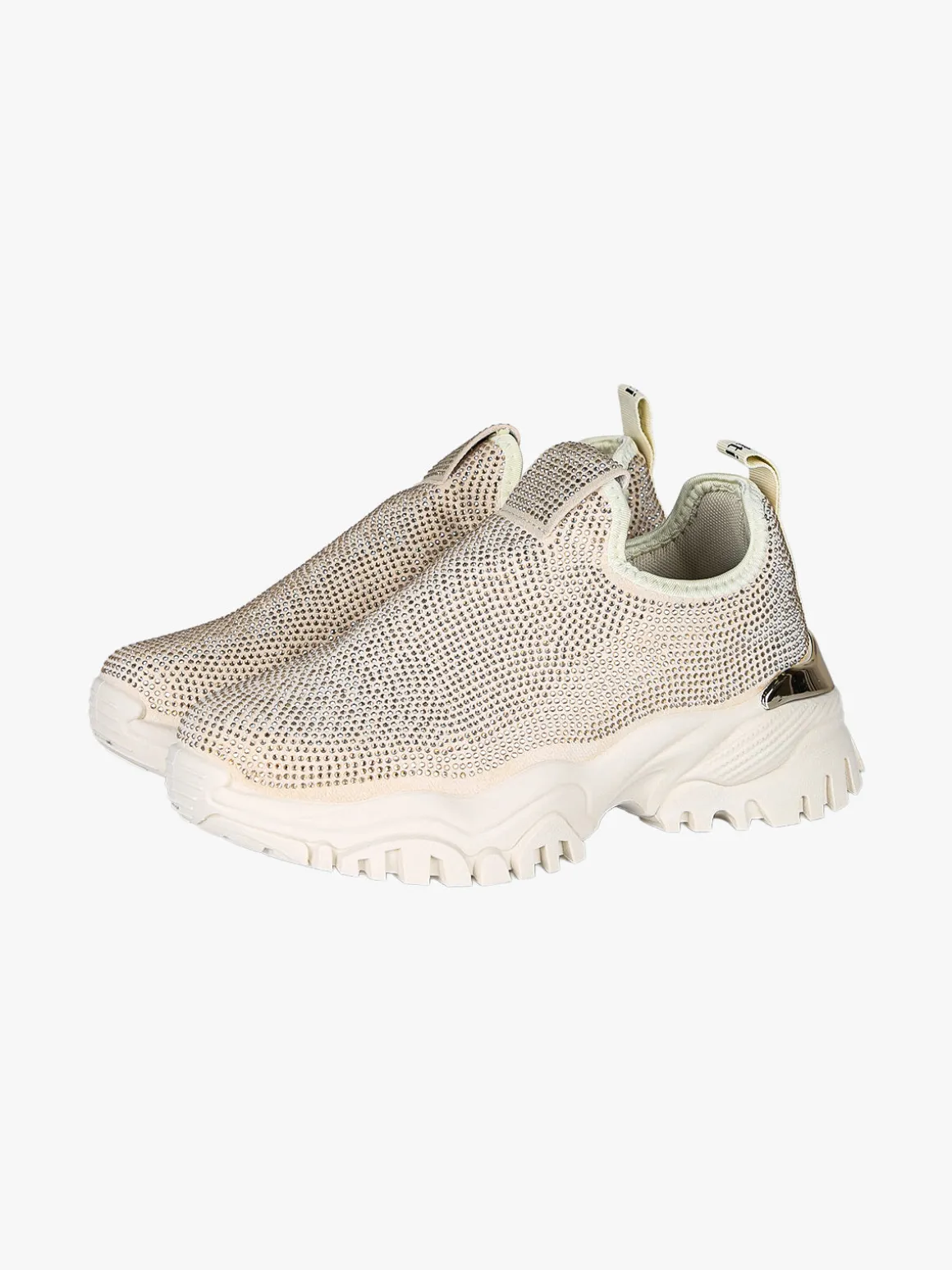 Laura Biagiotti Sneakers donna slip on con strass - beige