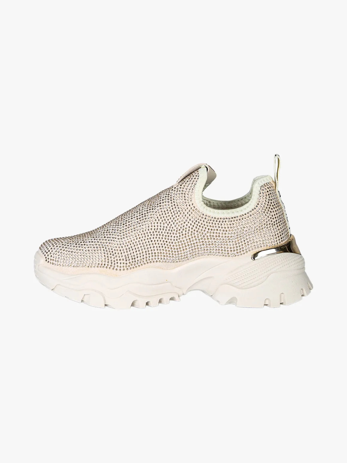 Laura Biagiotti Sneakers donna slip on con strass - beige