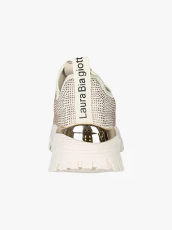 Laura Biagiotti Sneakers donna slip on con strass - beige