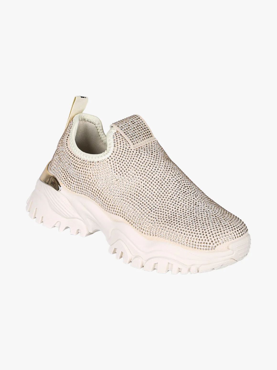 Laura Biagiotti Sneakers donna slip on con strass - beige