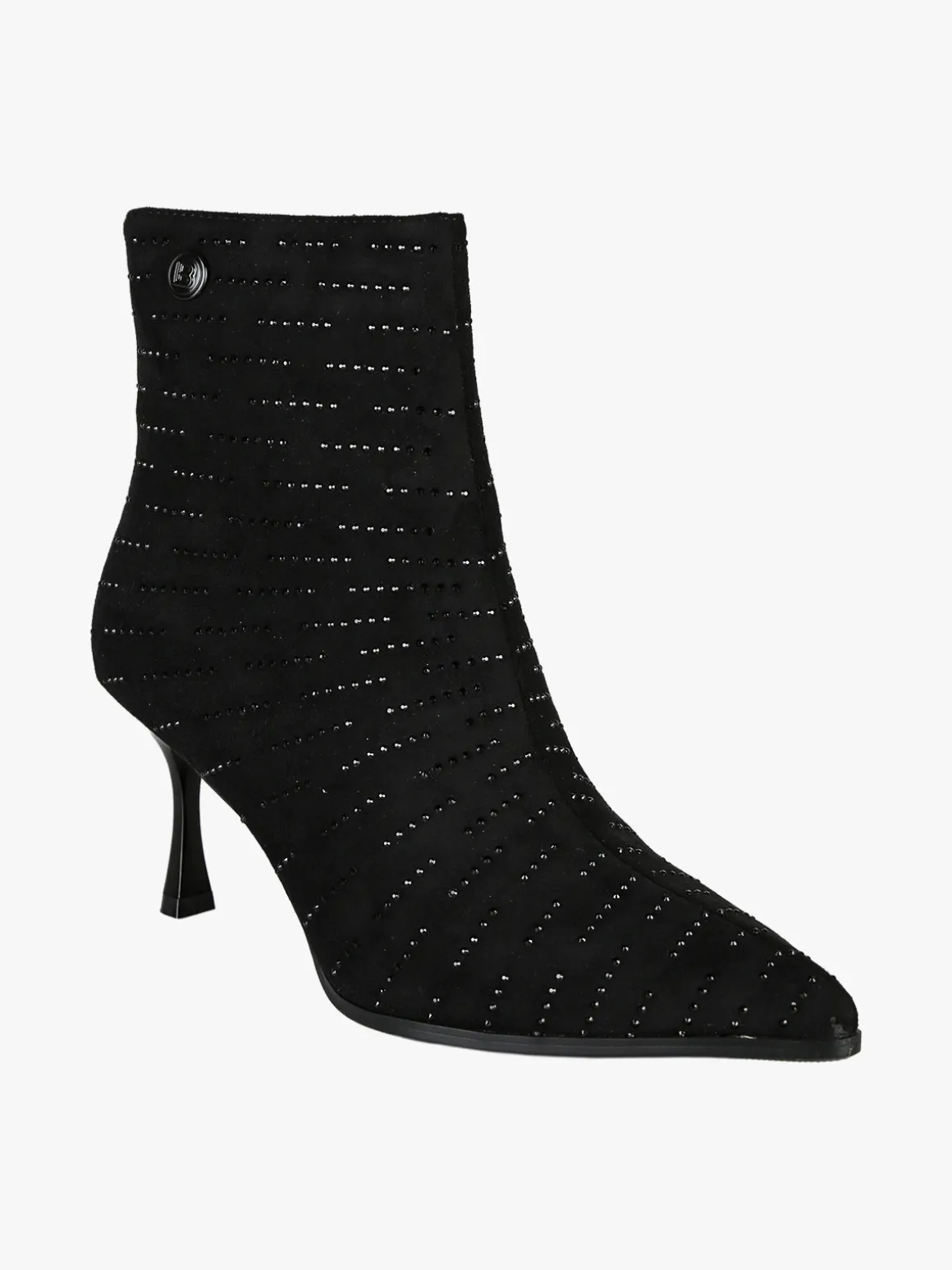 Laura Biagiotti Stivaletti donna con tacco e piccole borchie - nero