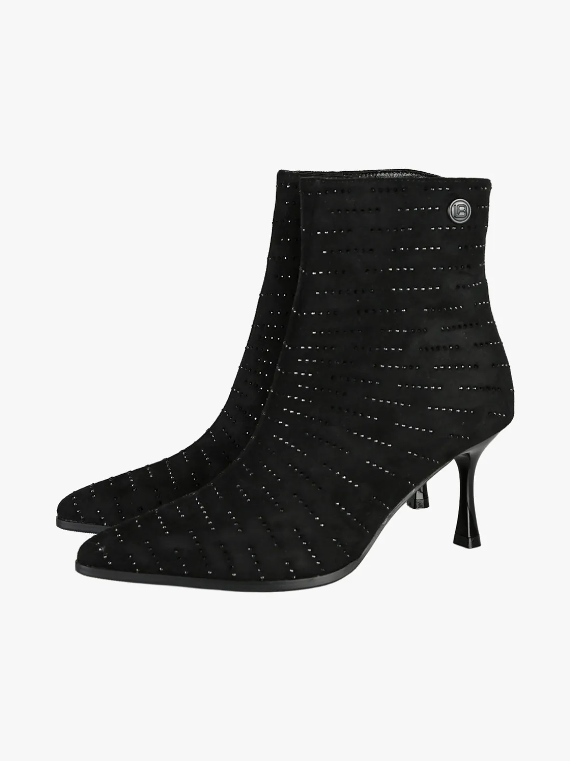 Laura Biagiotti Stivaletti donna con tacco e piccole borchie - nero