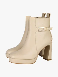 Laura Biagiotti Stivaletti donna con tacco largo e plateau - beige