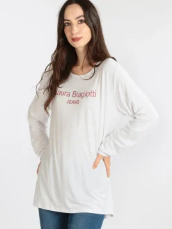 Laura Biagiotti T-shirt da donna lunga con strass