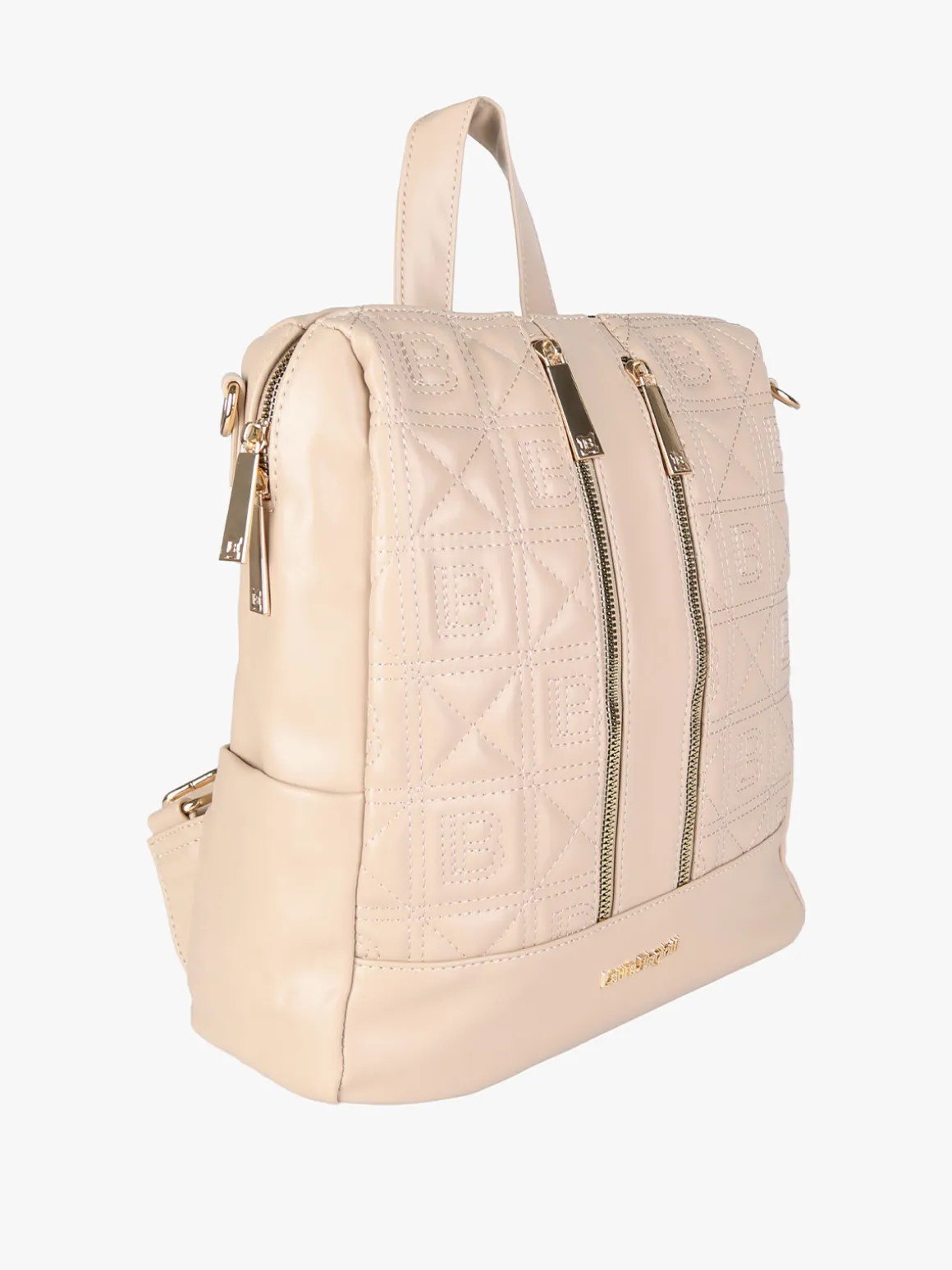 Laura Biagiotti Zaino donna in ecopelle con monogramma - naturale