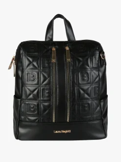 Laura Biagiotti Zaino donna in ecopelle con monogramma - nero