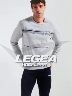 Legea Pigiama lungo da uomo in misto cotone interlock - grigio