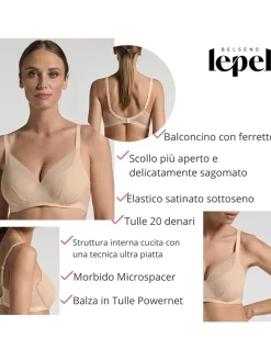 Lepel TESORO LEPELBRA 301 Reggiseno donna con ferretto coppa C - cipria
