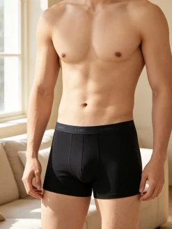 Liabel Boxer da uomo in cotone elasticizzato - nero