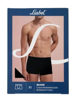 Liabel Boxer da uomo in cotone elasticizzato - nero