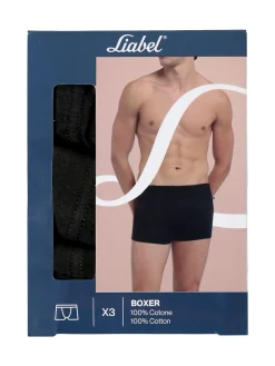 Liabel Confezione da 3 boxer uomo in cotone - nero