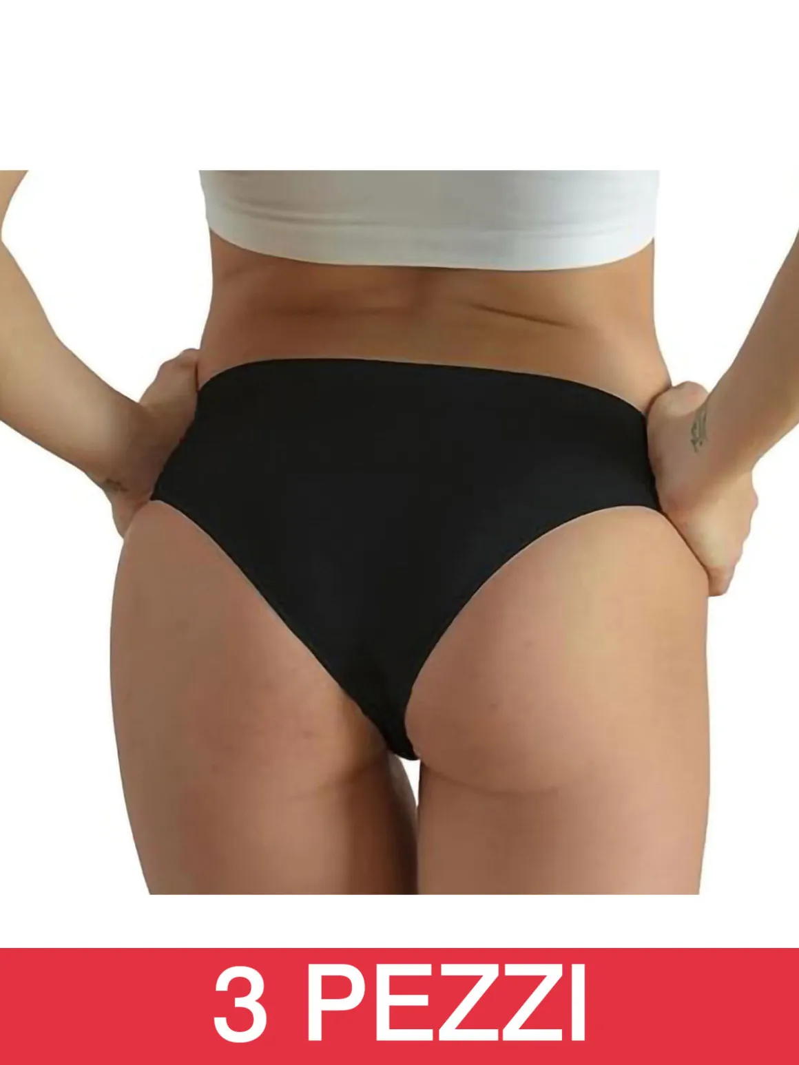 Liabel Confezione da 3 brasiliana donna in microfibra - nero