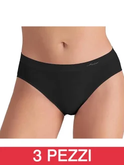 Liabel Confezione da 3 brasiliana donna in microfibra - nero