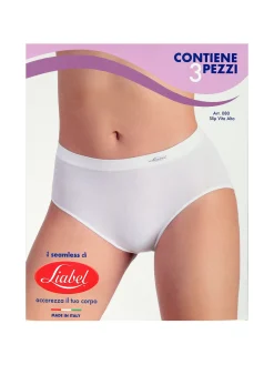 Liabel Confezione da 3 slip donna a vita alta in microfibra - nero