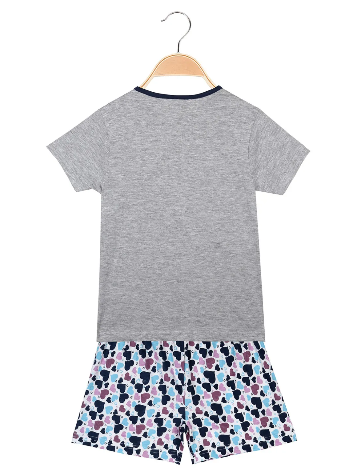Liabel Pigiama corto in cotone T-shirt + shorts cuori