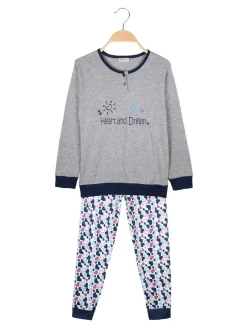 Liabel Pigiama lungo in cotone con disegni