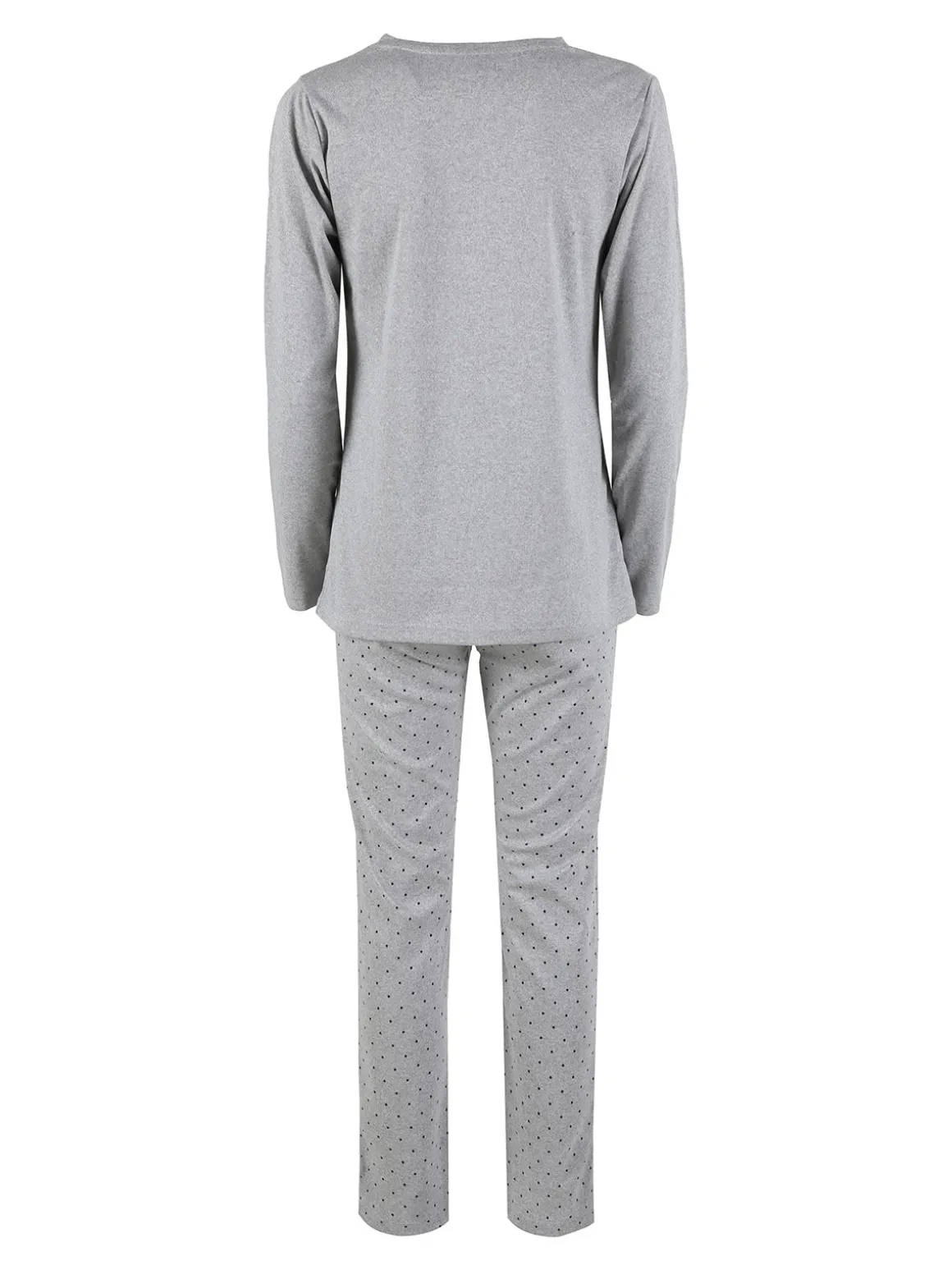 Linea Ambro Pigiama lungo da donna con bottoni - grigio