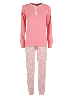 Linea Ambro Pigiama lungo donna in cotone interlock - rosa