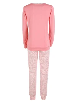 Linea Ambro Pigiama lungo donna in cotone interlock - rosa
