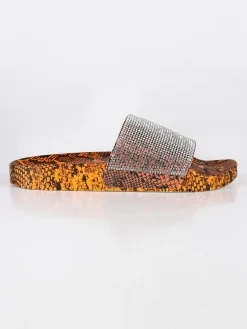 Lisa-W Ciabatte animalier con strass