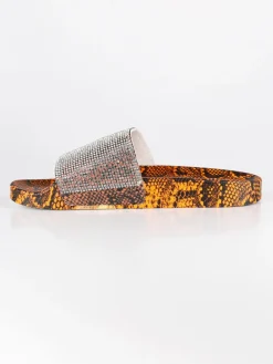 Lisa-W Ciabatte animalier con strass