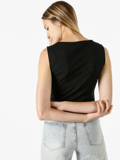 Lissimo Top donna in viscosa con scollo a cascata - nero