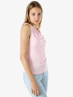 Lissimo Top donna in viscosa con scollo a cascata - rosa
