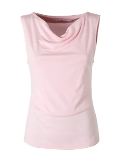 Lissimo Top donna in viscosa con scollo a cascata - rosa