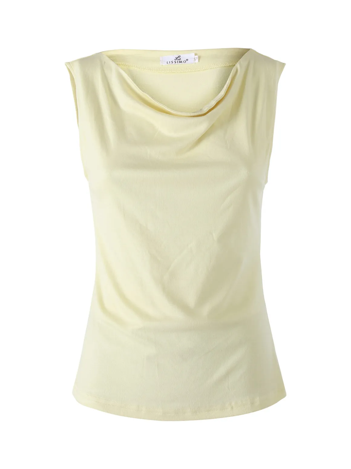 Lissimo Top donna in viscosa con scollo a cascata - giallo