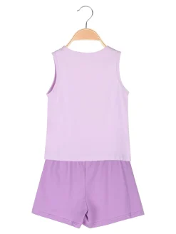 Lollitop Completo corto da bambina con canotta e shorts in cotone - lilla