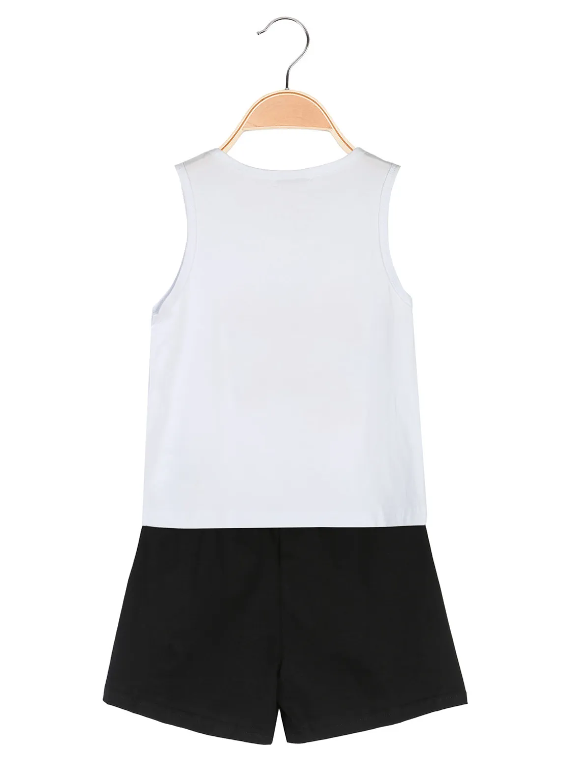 Lollitop Completo corto da bambina con canotta e shorts in cotone - bianco
