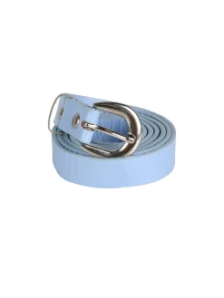 Lollitop Completo corto da bambina con t-shirt e shorts effetto jeans con cintura - azzurro