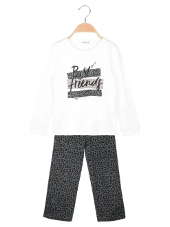 Lollitop Completo da bambina 2 pezzi con pantaloni maculati gamba larga