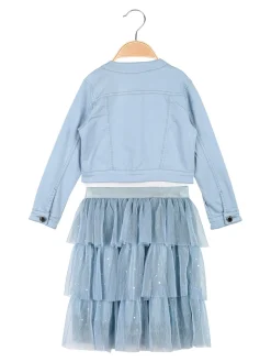 Lollitop Completo da bambina 3 pezzi con giacca in jeans e gonna in tulle