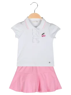Lollitop Completo da neonata 2 pezzi con polo a maniche corte e gonna