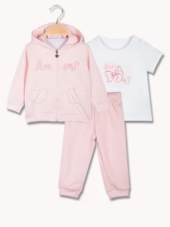Lollitop Completo da neonata 3 pezzi con cappuccio e zip