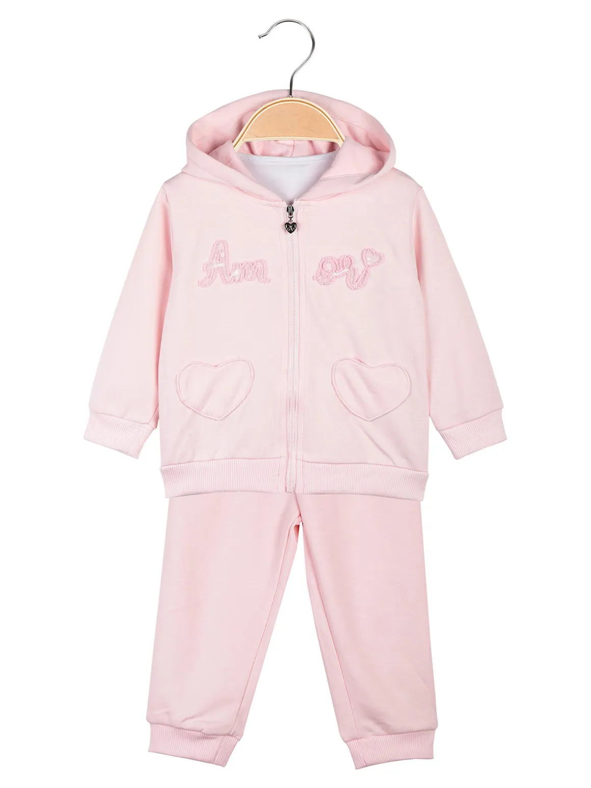 Lollitop Completo da neonata 3 pezzi con cappuccio e zip