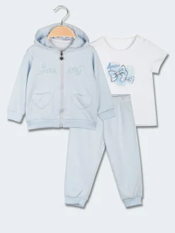 Lollitop Completo da neonata 3 pezzi con cappuccio e zip