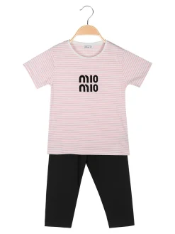 Lollitop Completo da ragazza con t-shirt rigata e leggings a pinocchietto