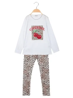 Lollitop Completo 2 pezzi da bambina con leggings maculati