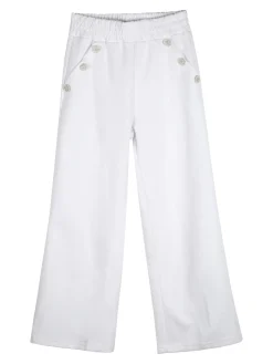 Lollitop Completo 2 pezzi da ragazza con cappuccio e pantaloni a gamba larga - bianco
