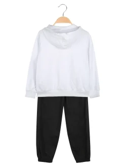 Lollitop Completo tuta da bambina 3 pezzi con cappuccio e zip - bianco